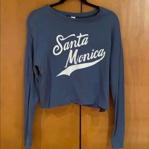 H&M santa monica cropped long sleeve tee